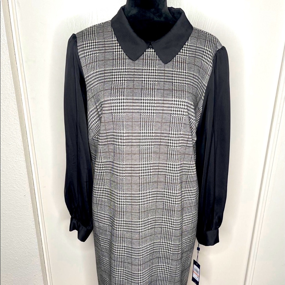 Authentic Tommy Hilfiger Plaid Loose Dress Black